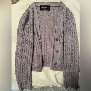 Reformation lilac cableknit cardi